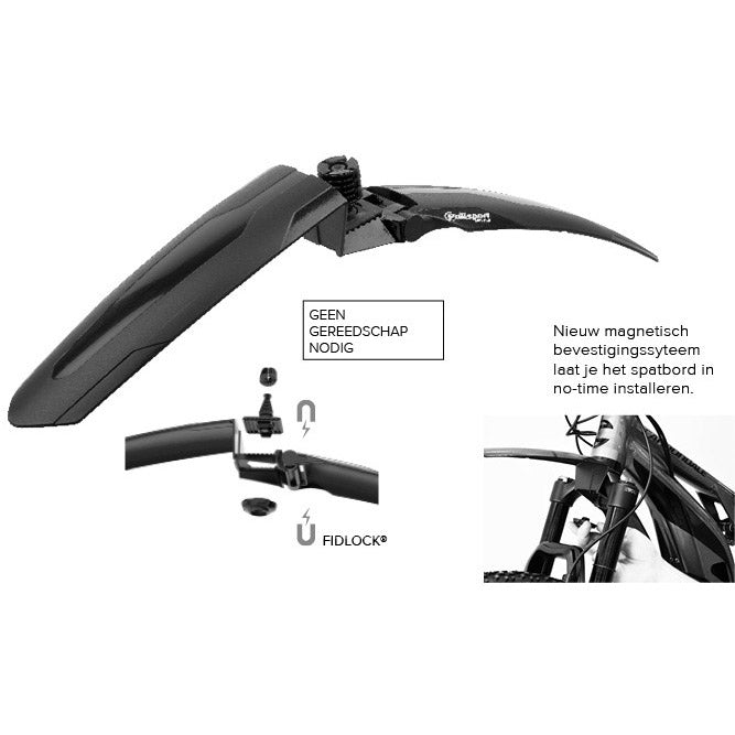 Polisport voorlatbord mud mudguard sort
