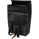 BASIL Urban Dry Shopper - Vandtæt cykelkøber, vegansk læderdetaljer, justerbar lukning, refleksion, mat sort