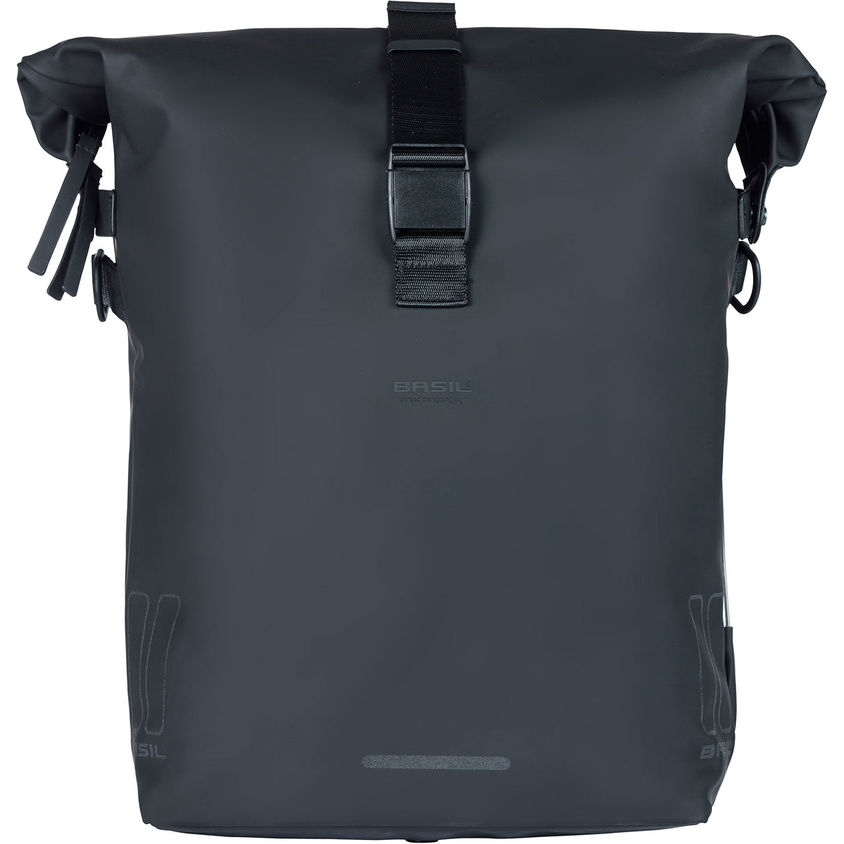 Basil Soho Mik Side Bicycle Shoulder Bag - Black, Waterproof, PU, ​​Nordlicht LED, 17L