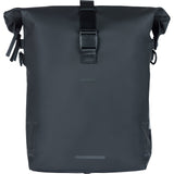 Basil Soho Mik Side Bicycle Shoulder Bag - Black, Waterproof, PU, ​​Nordlicht LED, 17L