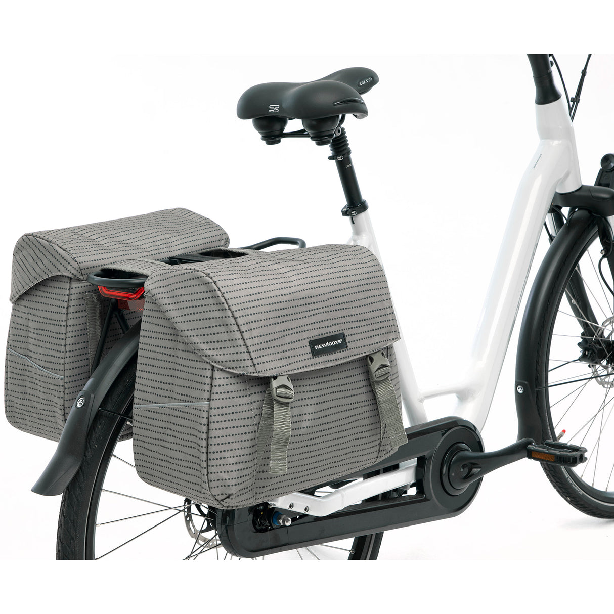 Joli Double Fietstas - Waterafstotend polyester - Zwart Blauw Groen - 37L
