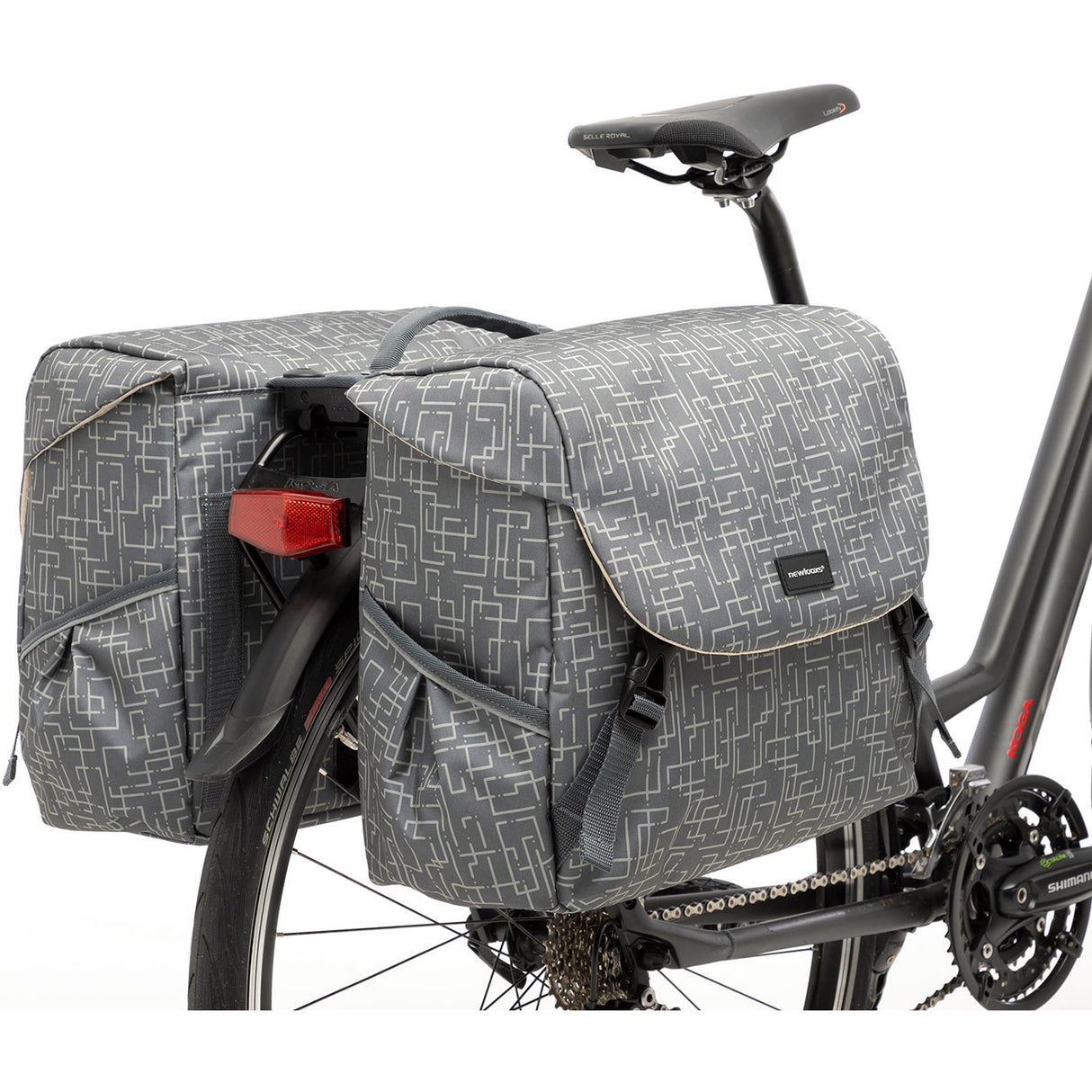 Mondi Joy Double Bicycle Bag - Racktime Snap -it - Water -Polyester-Polyester - 38L - Ivy Walnut