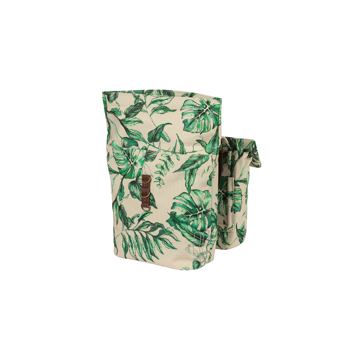 Basil Ever-Green Double Bicycle Bag, Recycled PET, Water retaining folding, Unisex, Bicycle, Sandshell Beige