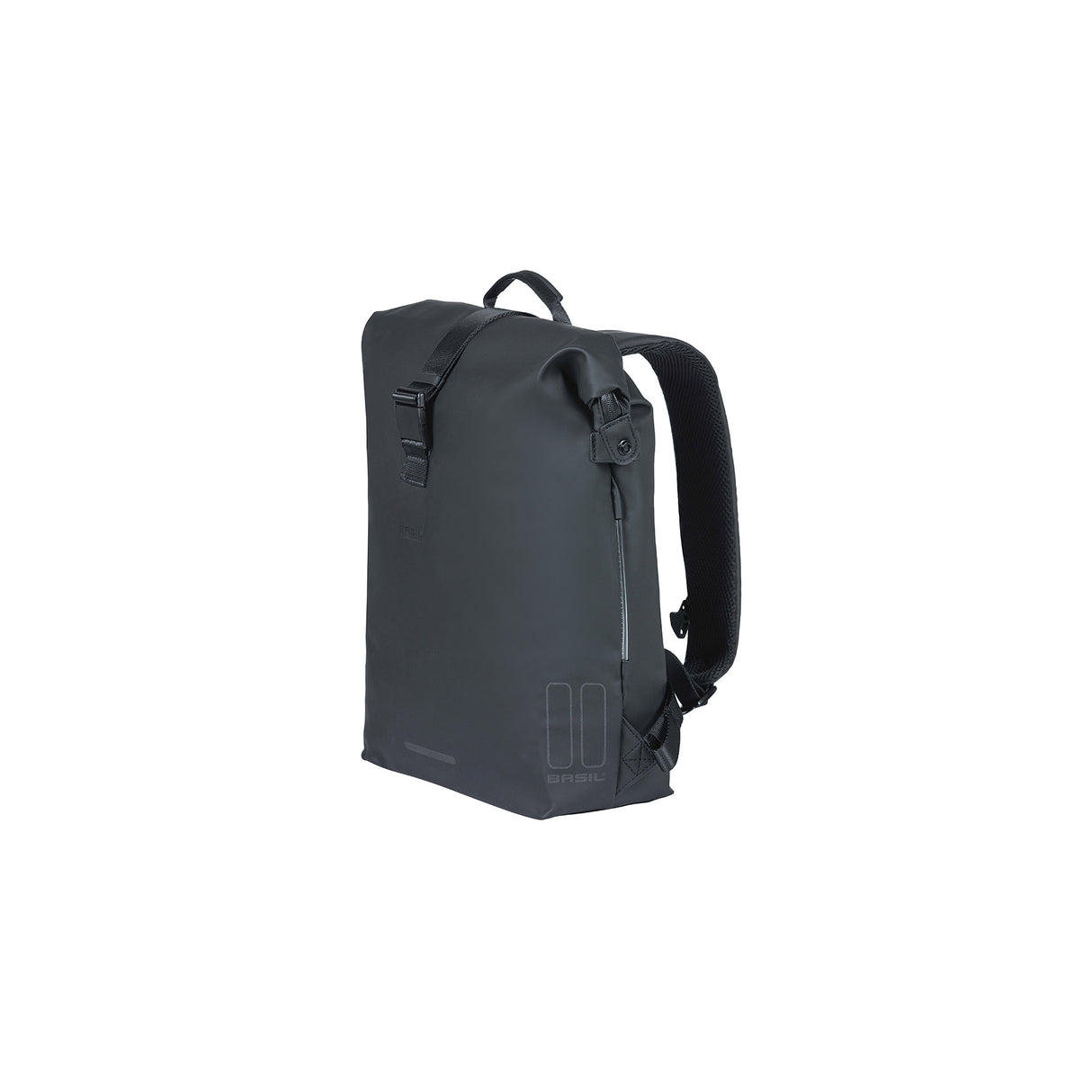 Basil Soho Nordlicht Fahrrad Rucksack - Schwarzer moderner Rucksack mit LED