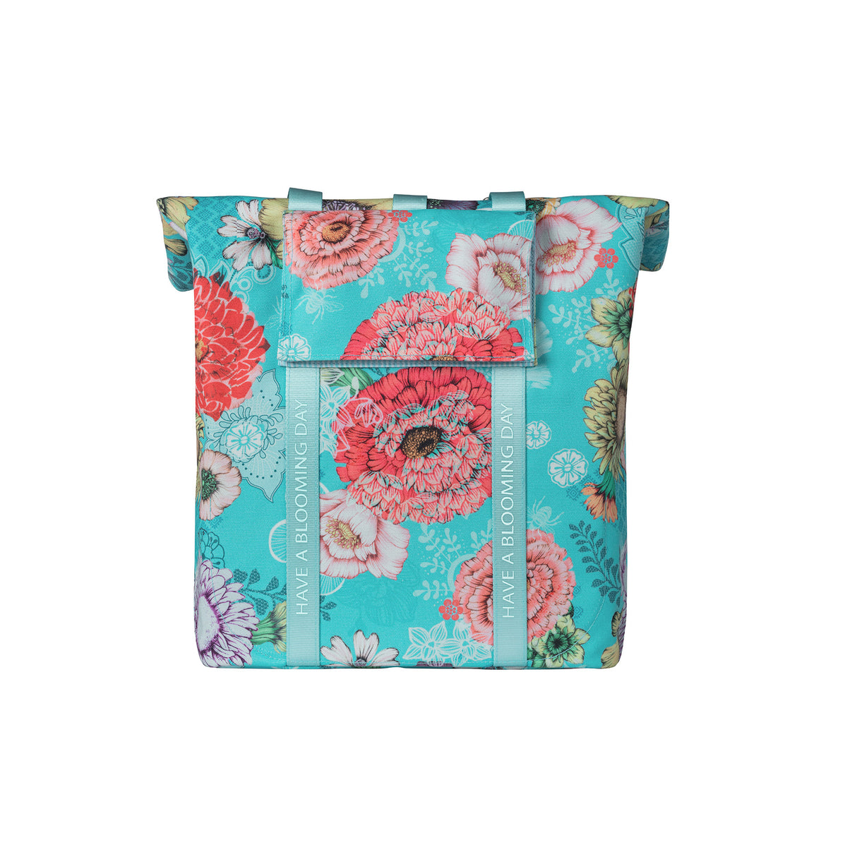 Basil Bloom Field bicycle shopper, recycled cap, waterproof, adjustable shoulder strap, laptop compartment, 15-20l, Sky Blue