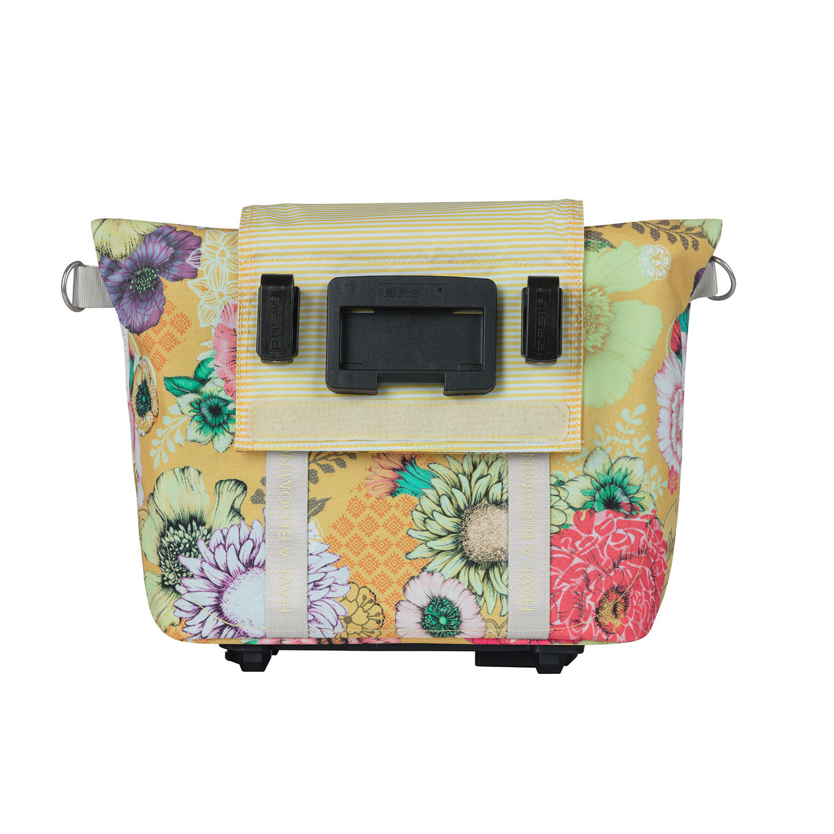 Basil Bloom Field Mik Fietshandbag - Geel, Compact and Durable - 8-11L