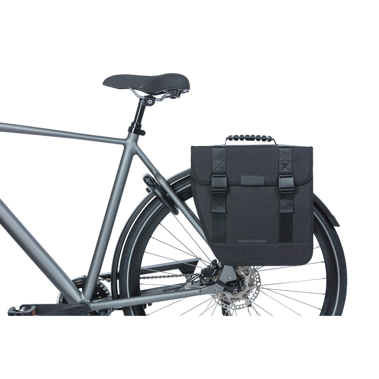 Basil Tour Left - Single bicycle bag, black, 14l