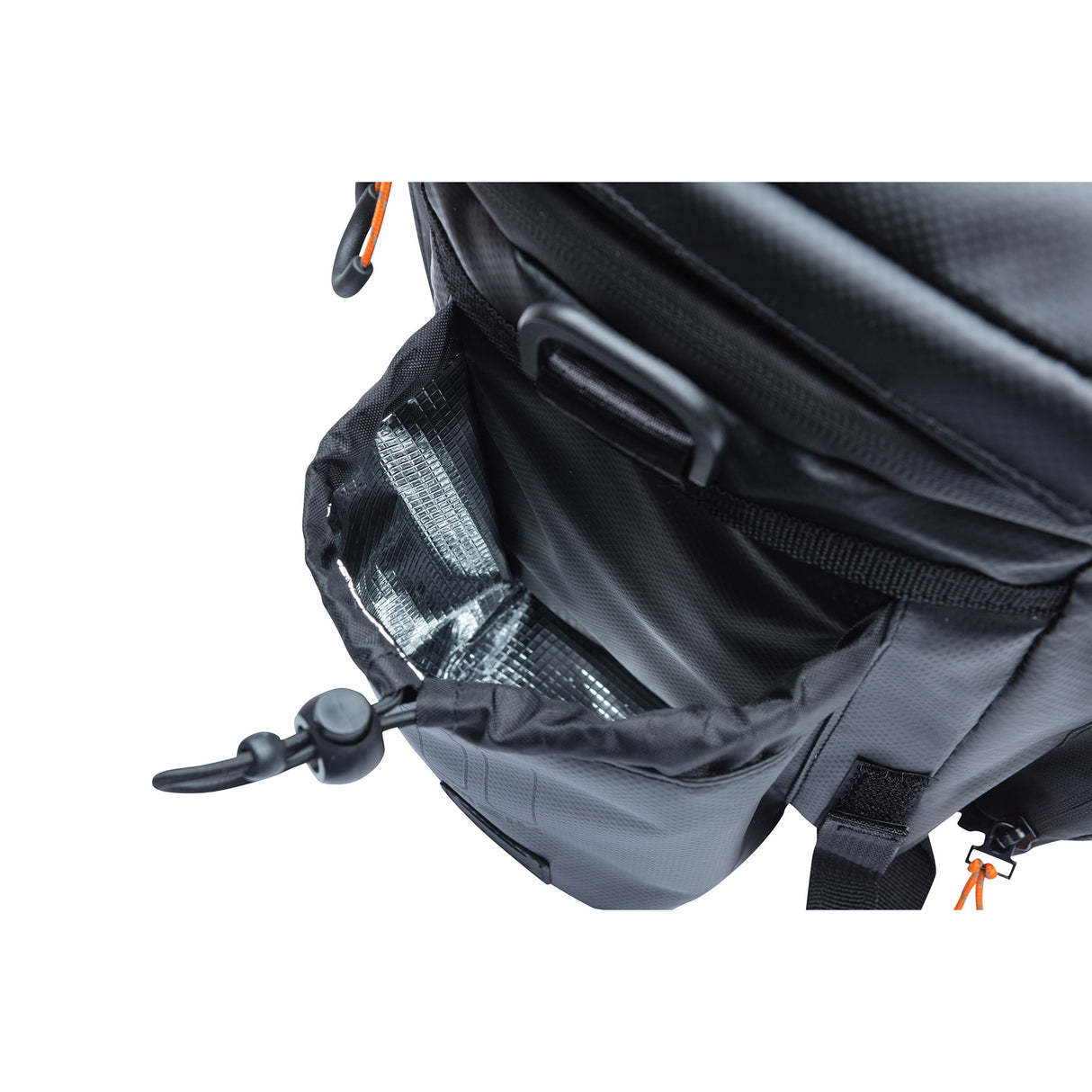 Basil Miles XL Pro bagage trusselpose, sort orange, vandtæt, 9-36L, egnet til elektriske cykler