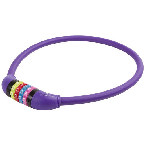 M-wave number kabelový zámek silikon fialový 65cm12mm