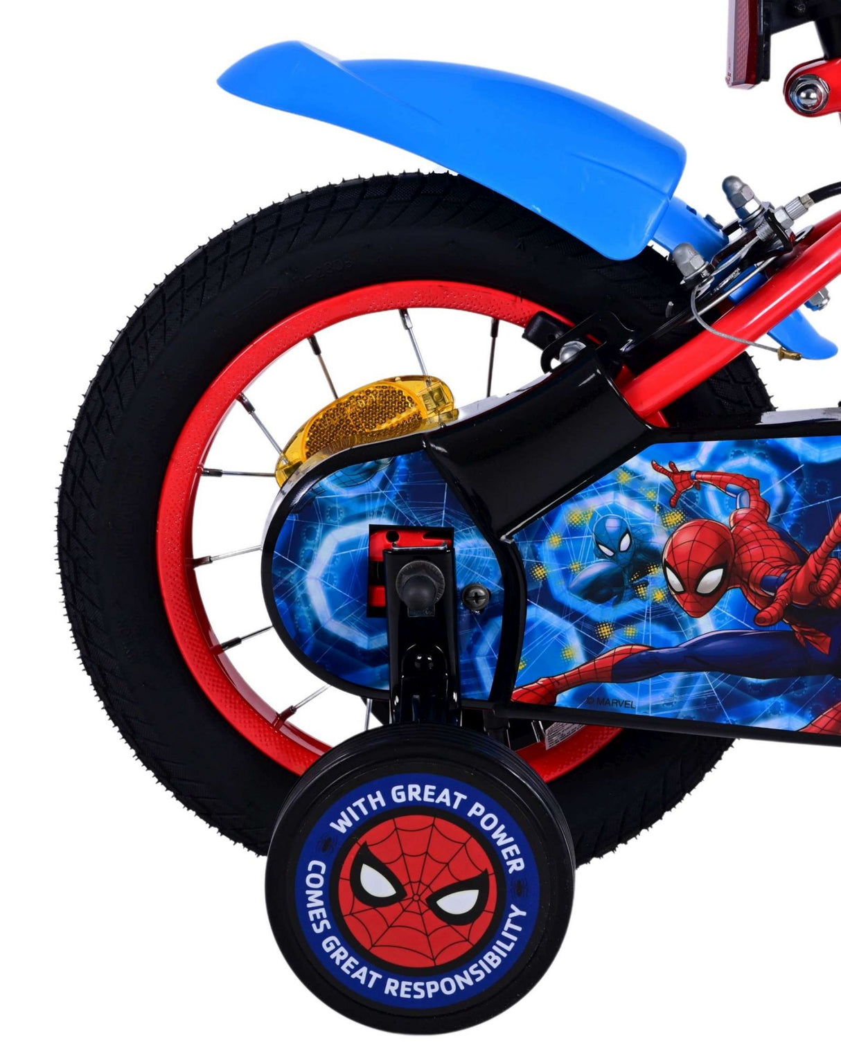 Ultimate Spider -Man børnecykel - drenge - 12 tommer - blå rød - to håndbremser