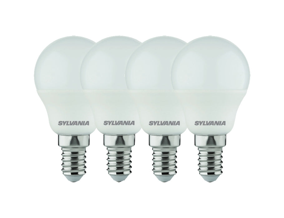 Sylvania ledlamp - e14 - 470 lm - kogel - mat - 4 stuks