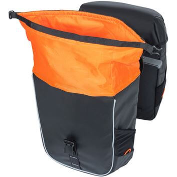 Basilikum miles tarpaulin mik dobbelt cykelpose, sort, vandtæt, 34 liter