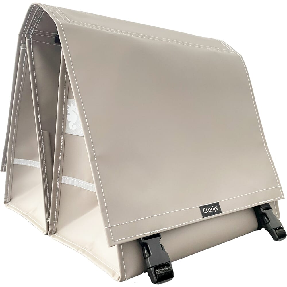 Clarijs Fahrradbeutel Double XL PVC 46L mit Pause Matte Taupe