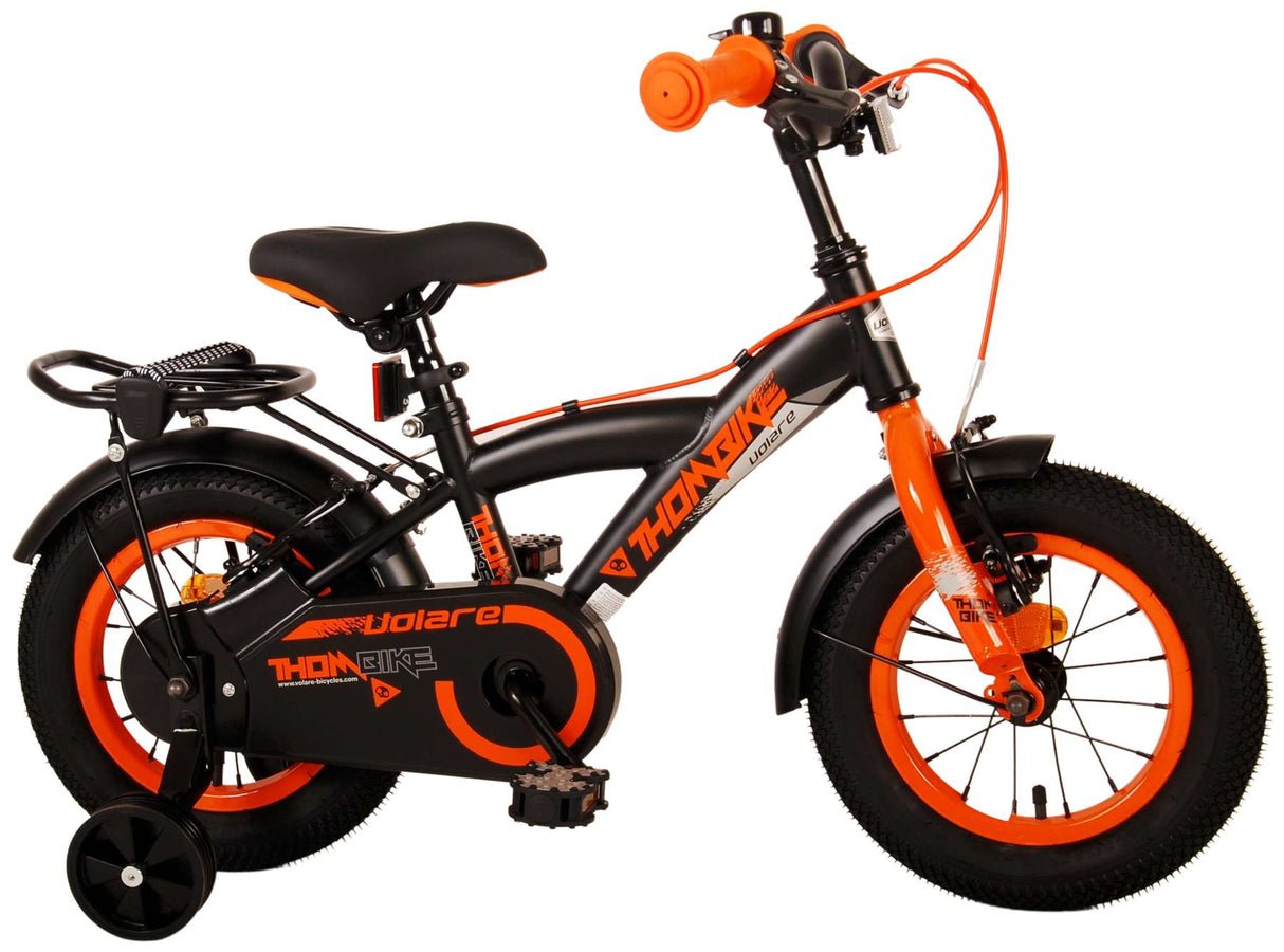 Volare Thombike Children's Bike - Drenge - 12 tommer - Black Orange - To håndbremser