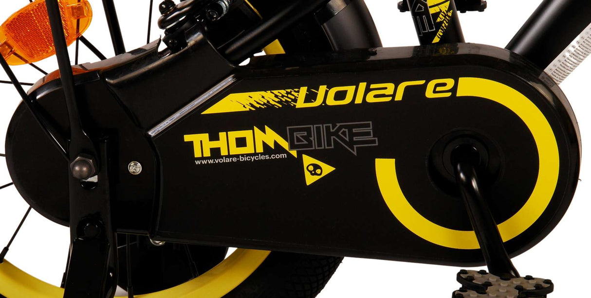 Volare Thombike Børns cykeldrenge 14 tommer sort gul to håndbremser
