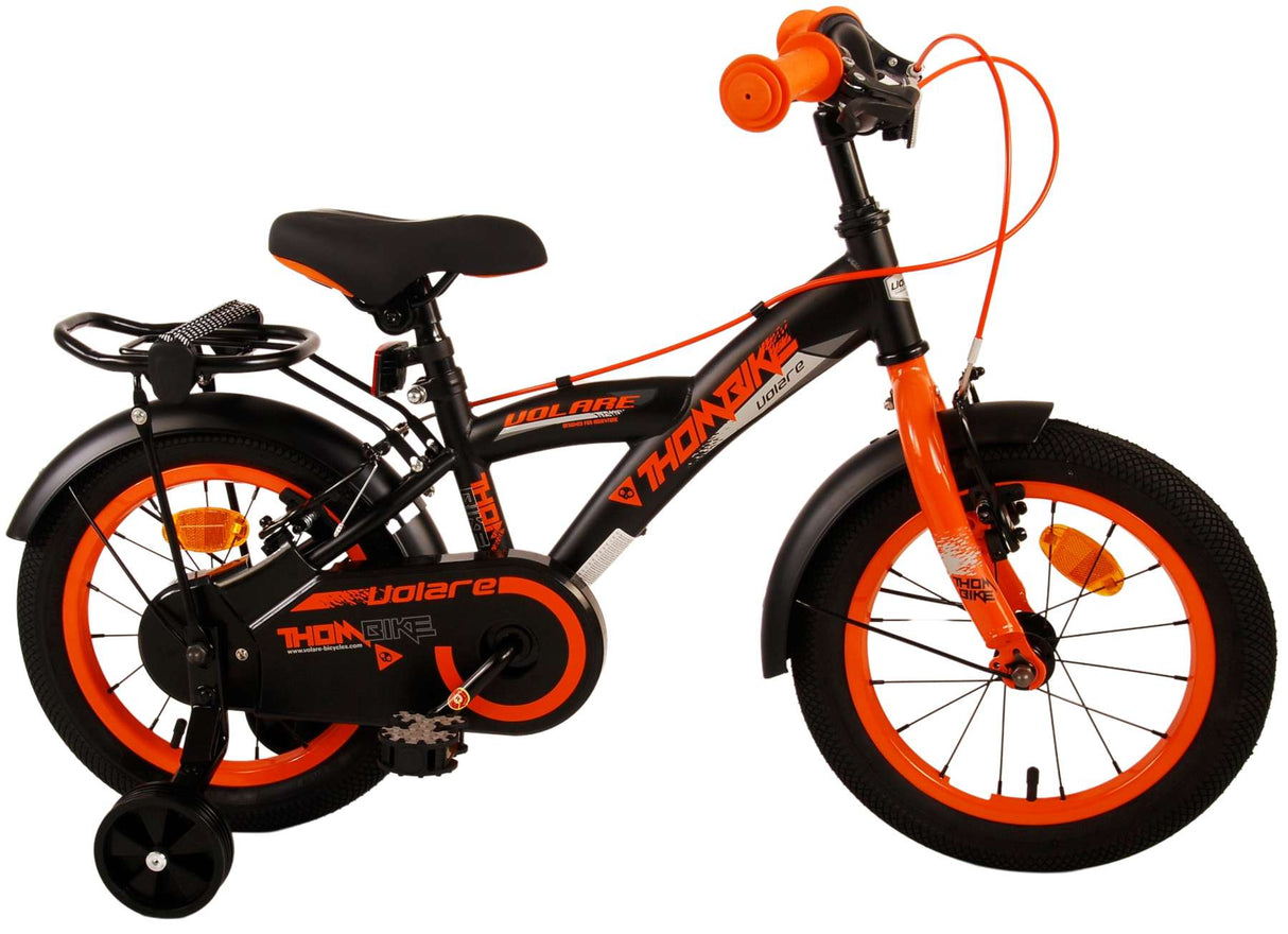 Volare Thombike Børns cykeldrenge 14 tommer sort orange to håndbremser