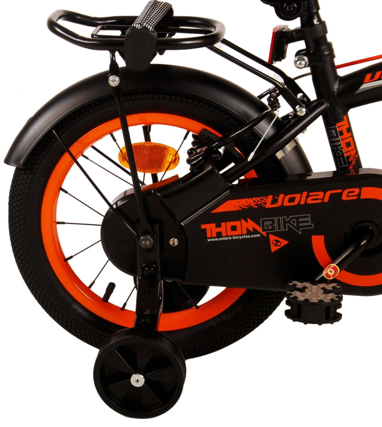 Volare Thombike Dziecięcy chłopcy z 2 -calowym czarnym pomarańczowym hamulcem ręcznym