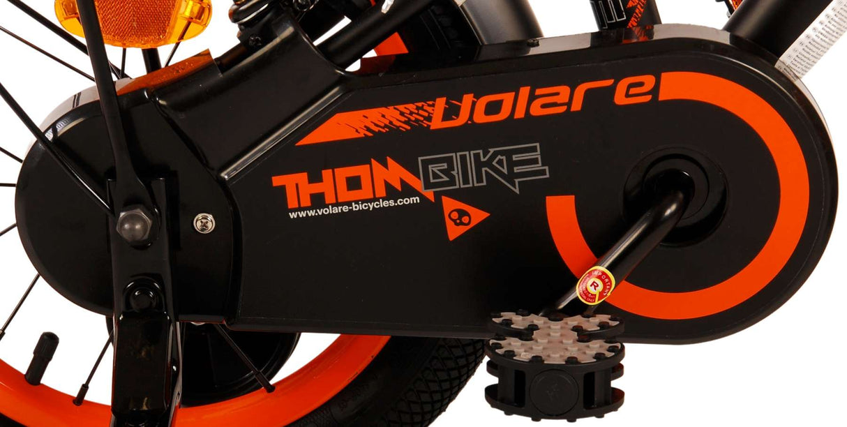Volare Thombike Dziecięcy chłopcy z 2 -calowym czarnym pomarańczowym hamulcem ręcznym