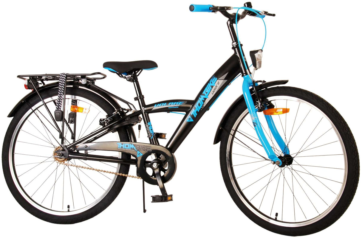 Volare thbike per bambini per bambini ragazzi blu nera da 24 pollici freni a due mani