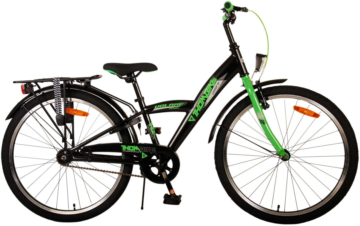 De Volore thombike Kanner Vëlo - Jongen - 24 Zoll - schwaarz gréng