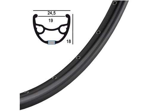 Ryde velg 28 inch 622 rival 21 zwart 36 bus