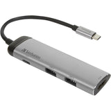 Verbatim USB 3.2 Gen 1 Multiport Hub, USB-C> 2X USB-A + US