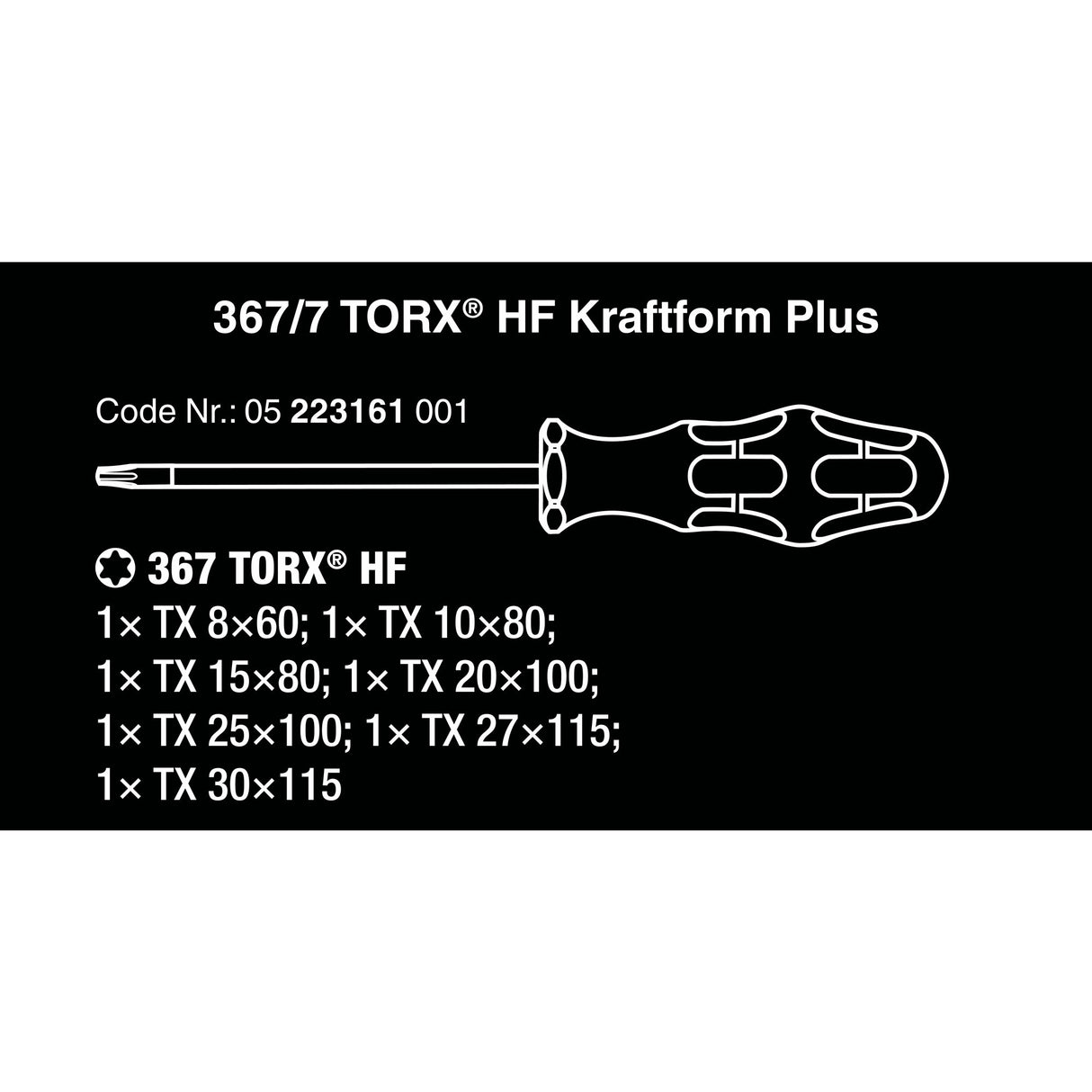 Wera 367 7 Torx HF screwdriver set Kraftform Plus +