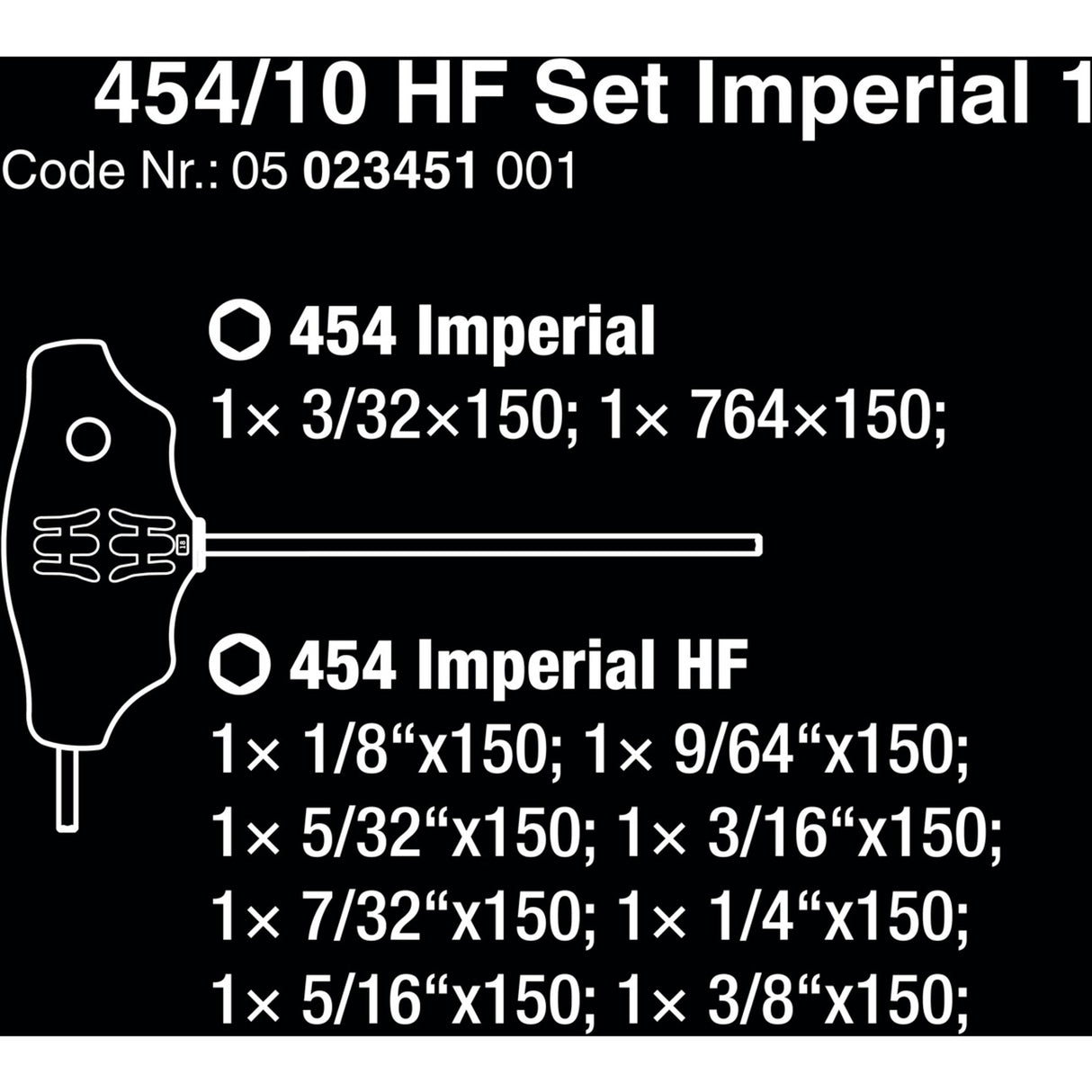 WAA 454 10 HF sett Imperial 1 Stift Keys Set T-Gree Bar H H