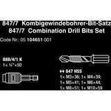 Wera 847 7 Combiboor-Bit Set, 7-Peak