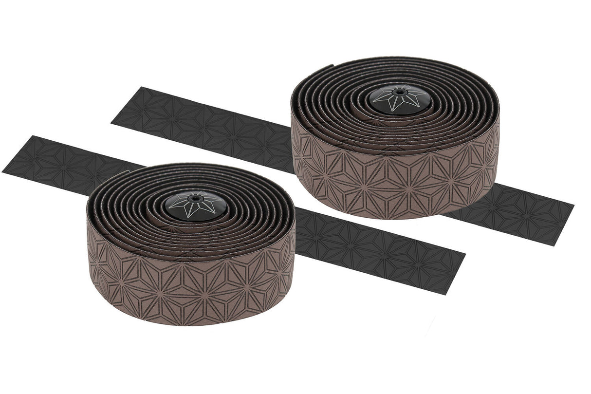 Supacaz Super Sticky Kush Single Color Steering Ribbon Coffee Including aluminum steering plug