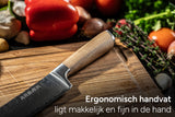 Arbaer Santoku Koksmes 18,5 cm Damask jekleni oljčni ročaj japonski