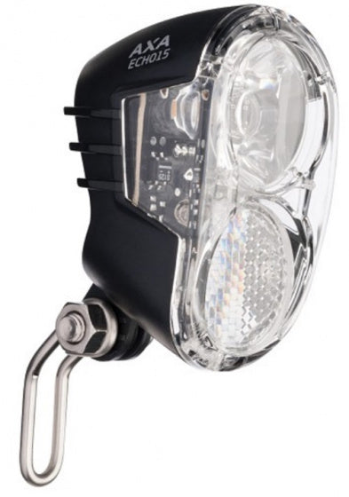 Axa forlygte Echo 15 Lux LED NAFDYNAMO BICYCLE BATTERY GOLD Sort