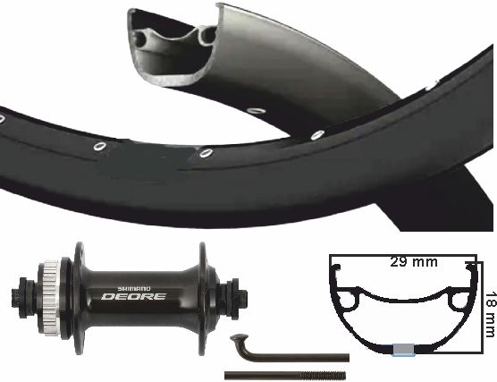 KGS Shimano Voorwiel 28 29 palců (622) Černý QR Opage Centerlock 110 mm