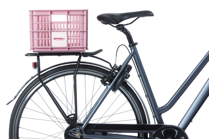 Basil Fietskrat S - pequeño - 17.5 litros - rosa