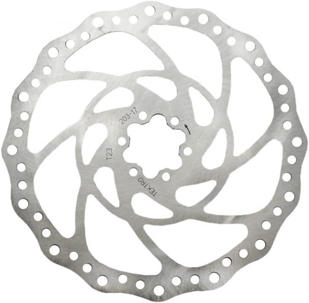 KT TERO TR203-1 Disco di freno a flusso d'aria in poligono rotore Ø203mm a 6 punti in argento