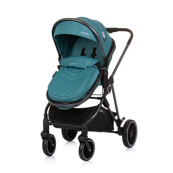 Chipolino Aura fallable 3-in-1 Pram mat Diaper Bag Teal Petrol blo schwaarz