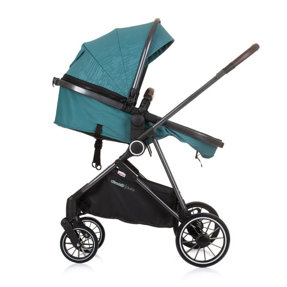 Chipolino Aura fallable 3-in-1 Pram mat Diaper Bag Teal Petrol blo schwaarz