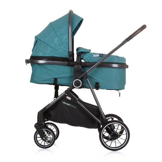 Chipolino Aura fallable 3-in-1 Pram mat Diaper Bag Teal Petrol blo schwaarz