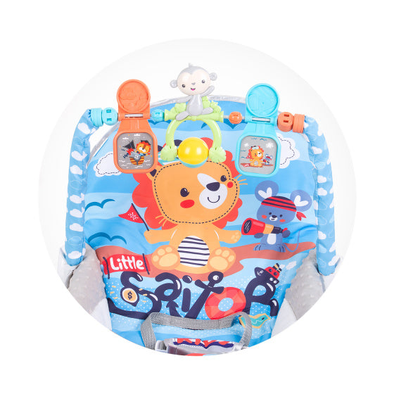 Chipolino Baby Spa houpací křeslo s hudbou a uklidňující vibrace modrá šedá