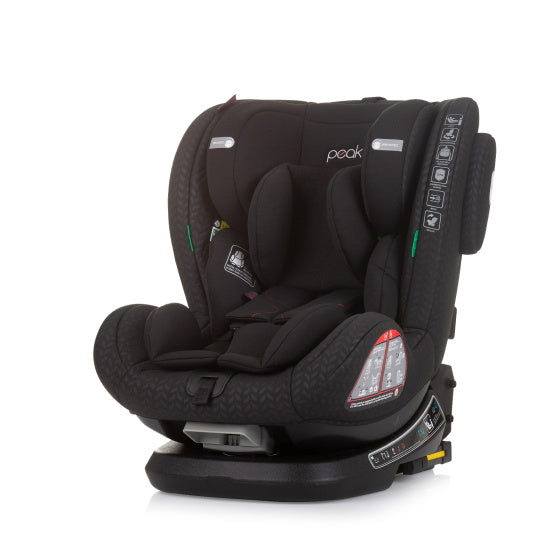 Seggiolino per auto di picco chipolino I-size 40-150 cm isofix 360 ° Obsidian nero