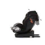 Chipolino fotelik samochodowy i wielkości 40-150 cm ISOFIX 360 ° Obsidian Black