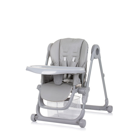 Chipolino Chef Kinderstoel met Eetblad Zitkussen Pure Grey