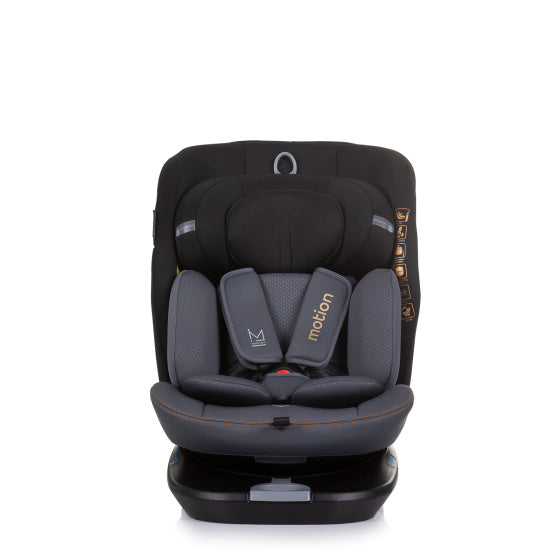Chipolino autostoel i-size 40-150 cm isofix 360° obsidian zwart grijs