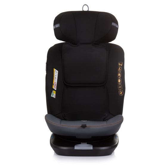 Chipolino autostoel i-size 40-150 cm isofix 360° obsidian zwart grijs