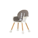 Chipolino Rio 2-en-1 Chaise haute avec coussin de siège Eetage Graphite Gris blanc