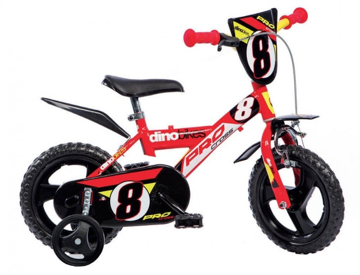 Dino Cross 12 tommers 21 cm gutter som tapper rødt svart