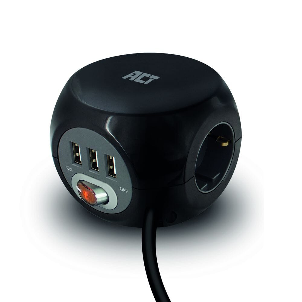 Act Square Socket (PDU) se 3 zásuvkami typu F 1,5 m