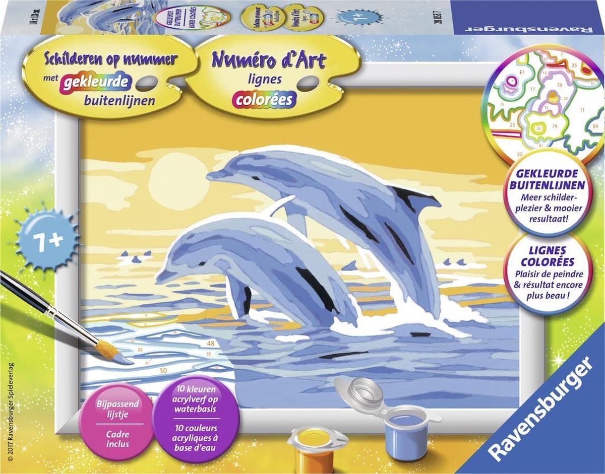 Painting by number - Jumping Dolphins