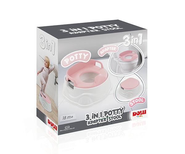 Dolu 3-en-1 Plaspot éducatif avec réducteur de toilette rose blanc