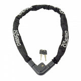 Bloqueo de cadena de Dresco 120 cm x 7 mm con 2 llaves negras